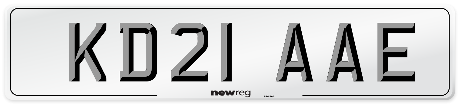 KD21 AAE Number Plate from New Reg
